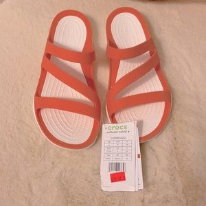 Crocs swiftwater sandal orange and white